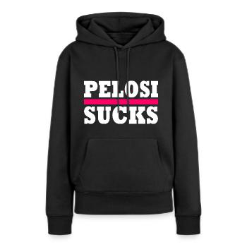 Nancy pelosi sucks - Sweat à capuche Premium bio Femme - noir - Devant - Julia (174cm)