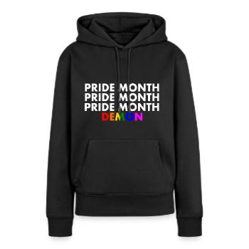 pride month demon - Sweat à capuche Premium bio Femme - noir - Devant - Julia (174cm)