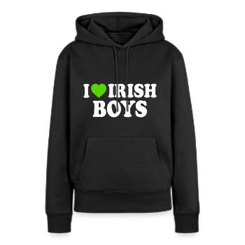 I love irish boys - Sweat à capuche Premium bio Femme - noir - Devant - Julia (174cm)