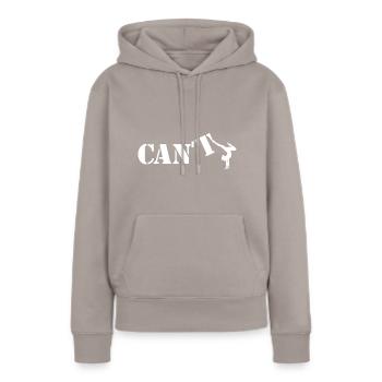 Yoga Cant vs Can Achtsamskeit Meditation Design - Frauen Premium Bio Hoodie - Taupe - Vorne - Julia (174cm)