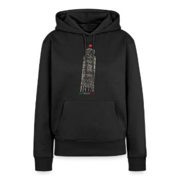 Tour penchée de Pise - Sweat à capuche Premium bio Femme - noir - Devant - Julia (174cm)