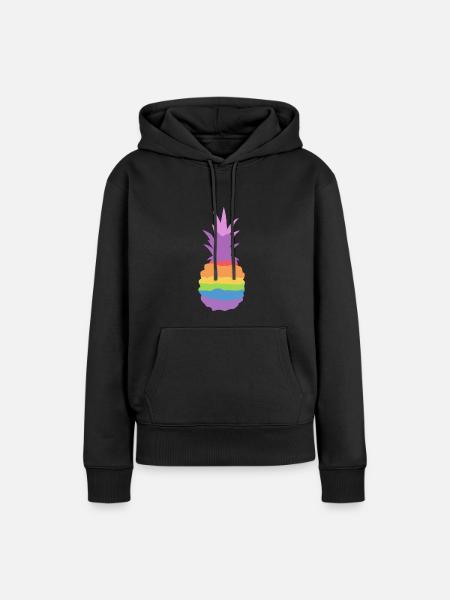 Ananas Regenbogen - Frauen Premium Bio Hoodie - Schwarz