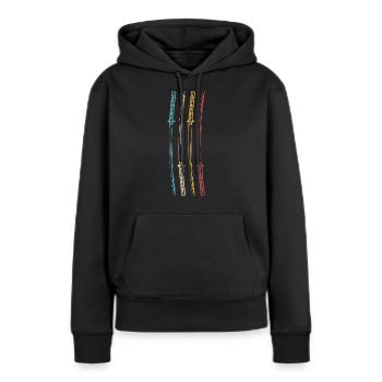 Samurai Japan Katana Ninja Schwert retro Vektor 3 - Frauen Premium Bio Hoodie - Schwarz - Vorne - Julia (174cm)