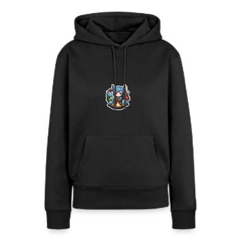 Aventures avec des compagnons moelleux - Sweat à capuche Premium bio Femme - noir - Devant - Julia (174cm)