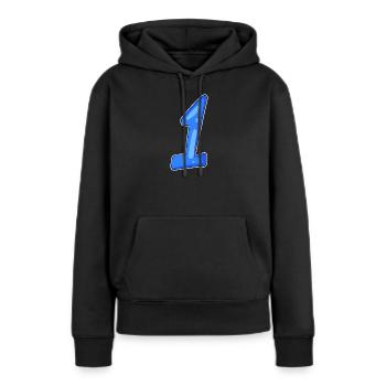 1 Gagnant - Sweat à capuche Premium bio Femme - noir - Devant - Julia (174cm)