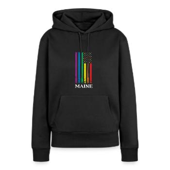 Maine Pride Month Pride Flag LGBT Community LGBTQ - Sweat à capuche Premium bio Femme - noir - Devant - Julia (174cm)