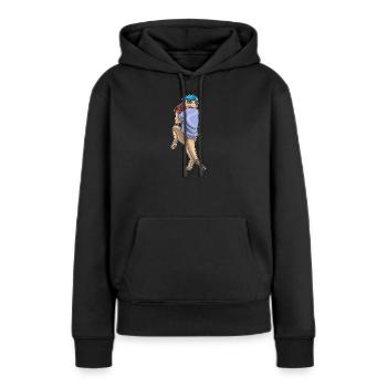 Meerkat Baseball Gant de baseball - Sweat à capuche Premium bio Femme - noir - Devant - Julia (174cm)