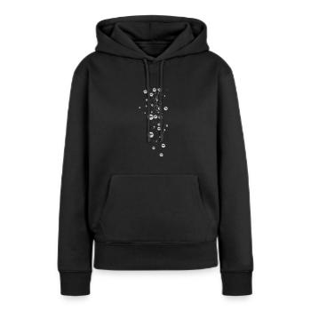 Argent,Perles,Perles,Pluie,Étoiles - Sweat à capuche Premium bio Femme - noir - Devant - Julia (174cm)
