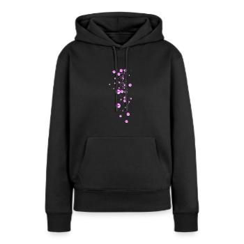 Rose, perles, perle, pluie, étoiles, rivets - Sweat à capuche Premium bio Femme - noir - Devant - Julia (174cm)