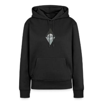 Droits des animaux végétaliens - Sweat à capuche Premium bio Femme - noir - Devant - Julia (174cm)