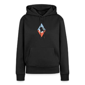 Barbe moustache - Sweat à capuche Premium bio Femme - noir - Devant - Julia (174cm)