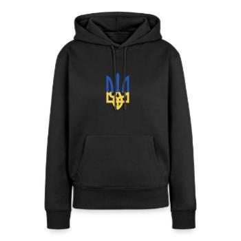 Ukraine - Frauen Premium Bio Hoodie - Schwarz - Vorne - Julia (174cm)