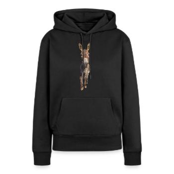 Esel - Frauen Premium Bio Hoodie - Schwarz - Vorne - Julia (174cm)