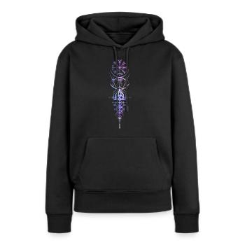 Wikinger Symbole Vegvisir Nordische Mythologie - Frauen Premium Bio Hoodie - Schwarz - Vorne - Julia (174cm)