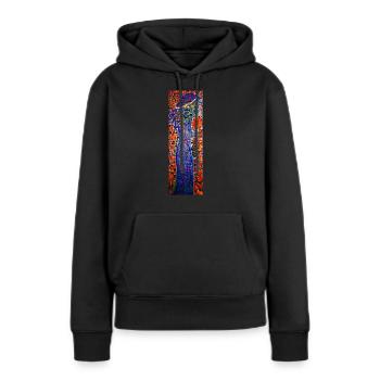 ÉLÉGANCE - Sweat à capuche Premium bio Femme - noir - Devant - Julia (174cm)