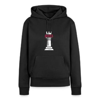 Échec et mat aux échecs Joueur d'échecs « échec et mat » - Sweat à capuche Premium bio Femme - noir - Devant - Julia (174cm)