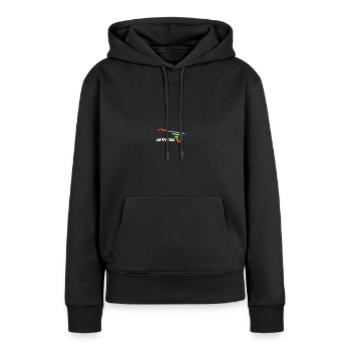 Luftballons als Luftpistole - Frauen Premium Bio Hoodie - Schwarz - Vorne - Julia (174cm)