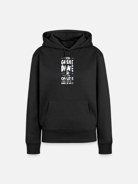 great dane hund spruch - Frauen Premium Bio Hoodie - Schwarz