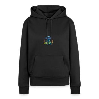 Ufo - Frauen Premium Bio Hoodie - Schwarz - Vorne - Julia (174cm)