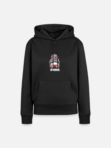 Federball Mama Mutter Badminton - Frauen Premium Bio Hoodie - Schwarz