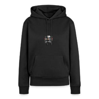 Soeur de l’USIN - Sweat à capuche Premium bio Femme - noir - Devant - Julia (174cm)