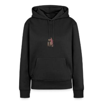 Soeur de l’USIN - Sweat à capuche Premium bio Femme - noir - Devant - Julia (174cm)