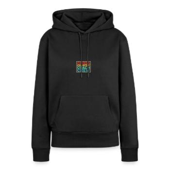 Cross Country Trainer - Frauen Premium Bio Hoodie - Schwarz - Vorne - Julia (174cm)