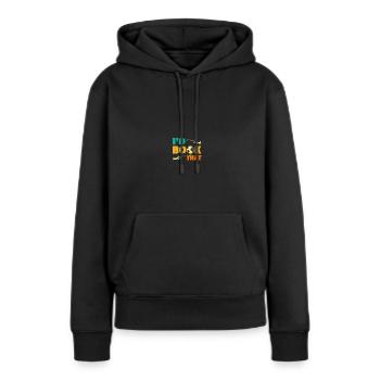 Planificateur de vacances Agence de voyages Agence de voyages - Sweat à capuche Premium bio Femme - noir - Devant - Julia (174cm)