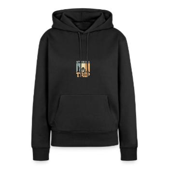 Planificateur de vacances Agence de voyages Agence de voyages - Sweat à capuche Premium bio Femme - noir - Devant - Julia (174cm)