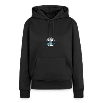 Planificateur de vacances Agence de voyages Agence de voyages - Sweat à capuche Premium bio Femme - noir - Devant - Julia (174cm)