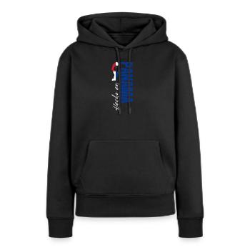 Fabriqué au Panama, né au Panama - Sweat à capuche Premium bio Femme - noir - Devant - Julia (174cm)