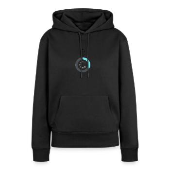 Loading Animation - Frauen Premium Bio Hoodie - Schwarz - Vorne - Julia (174cm)