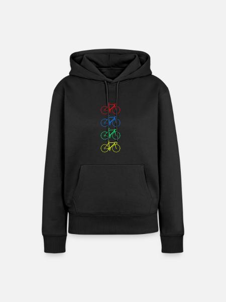 Farbige Fahrräder - Frauen Premium Bio Hoodie - Schwarz