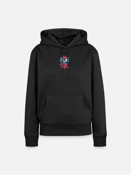 Kleine Monster: Punk-Affe mit Zwinkern - Frauen Premium Bio Hoodie - Schwarz