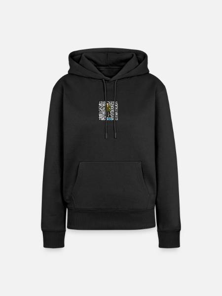 QR-Code Mann - Frauen Premium Bio Hoodie - Schwarz