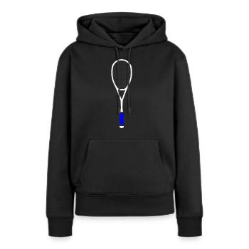 Raquette de squash Tennis Multicolore Blanc Bleu - Sweat à capuche Premium bio Femme - noir - Devant - Julia (174cm)