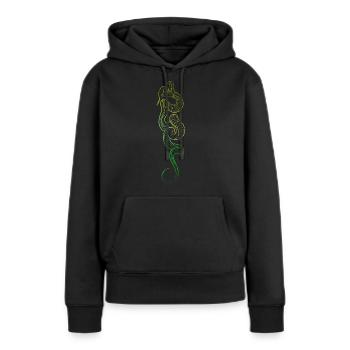 Originalschlange - Frauen Premium Bio Hoodie - Schwarz - Vorne - Julia (174cm)
