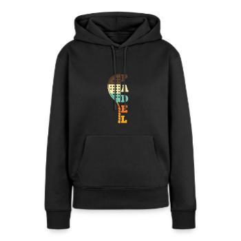 Padel Tennis Paddel Paddelball Padel Plattform - Frauen Premium Bio Hoodie - Schwarz - Vorne - Julia (174cm)
