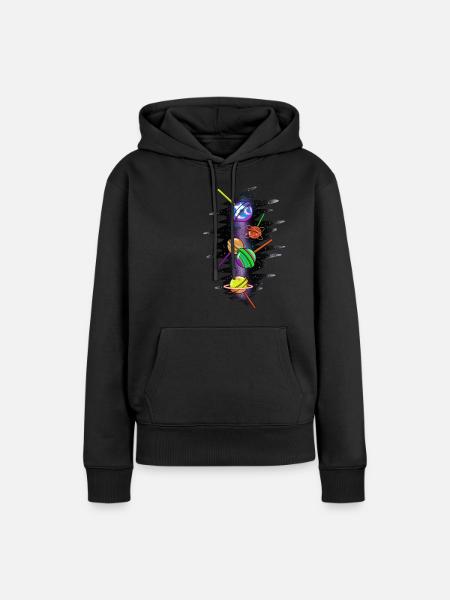 Lollipop Universe - Frauen Premium Bio Hoodie - Schwarz