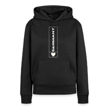 Allemagne - Sweat à capuche Premium bio Femme - noir - Devant - Julia (174cm)