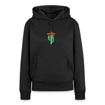 Kaktus - Frauen Premium Bio Hoodie - Schwarz - Vorne - Julia (174cm)