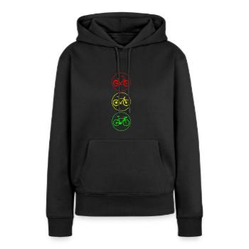 feux de circulation à vélo - Sweat à capuche Premium bio Femme - noir - Devant - Julia (174cm)