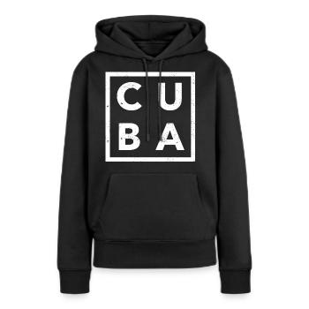 Cuba - Sweat à capuche Premium bio Femme - noir - Devant - Julia (174cm)