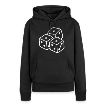 Dés cadeau casino jeu de plateau Pasch - Sweat à capuche Premium bio Femme - noir - Devant - Julia (174cm)