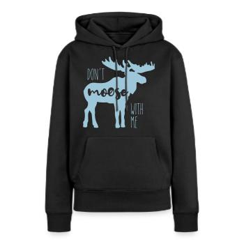 Moose - Frauen Premium Bio Hoodie - Schwarz - Vorne - Julia (174cm)