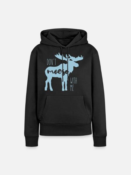 Moose - Frauen Premium Bio Hoodie - Schwarz