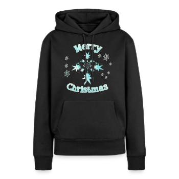 Étoile de Noël Merry Christmas - Sweat à capuche Premium bio Femme - noir - Devant - Julia (174cm)