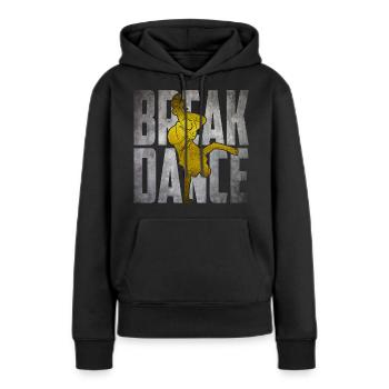 break dance - Sweat à capuche Premium bio Femme - noir - Devant - Julia (174cm)
