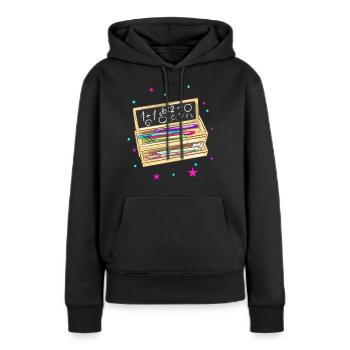 Dossier étudiant pour la scolarisation - Sweat à capuche Premium bio Femme - noir - Devant - Julia (174cm)