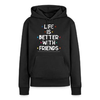Amis Amis Amis Cadeau idée friends - Sweat à capuche Premium bio Femme - noir - Devant - Julia (174cm)